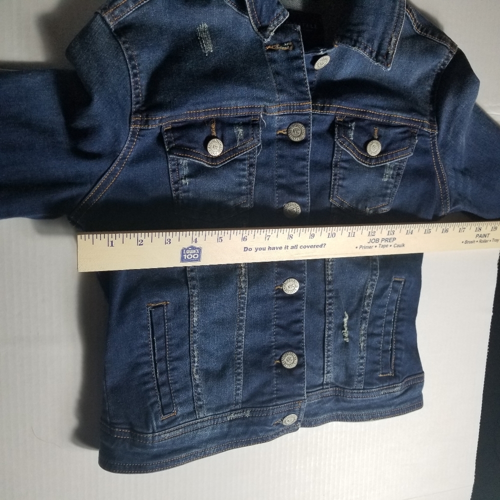 AEROPOSTALE DISTRESSED JEAN JACKET SIZE SMALL - Picture 6 of 12